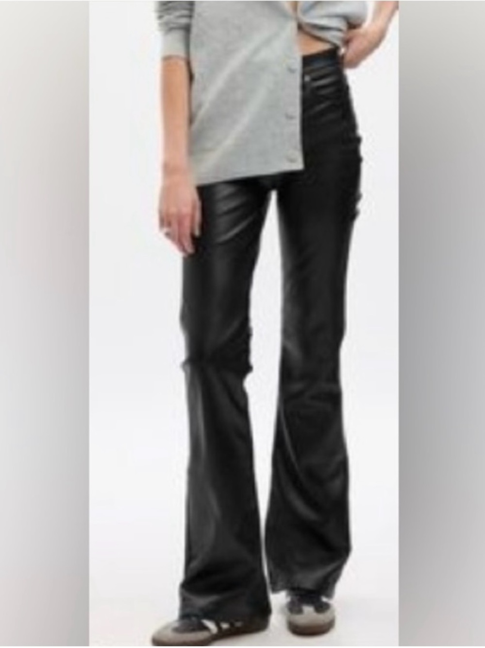 GAP 70’s Flare High Rise Black Faux Leather Pants